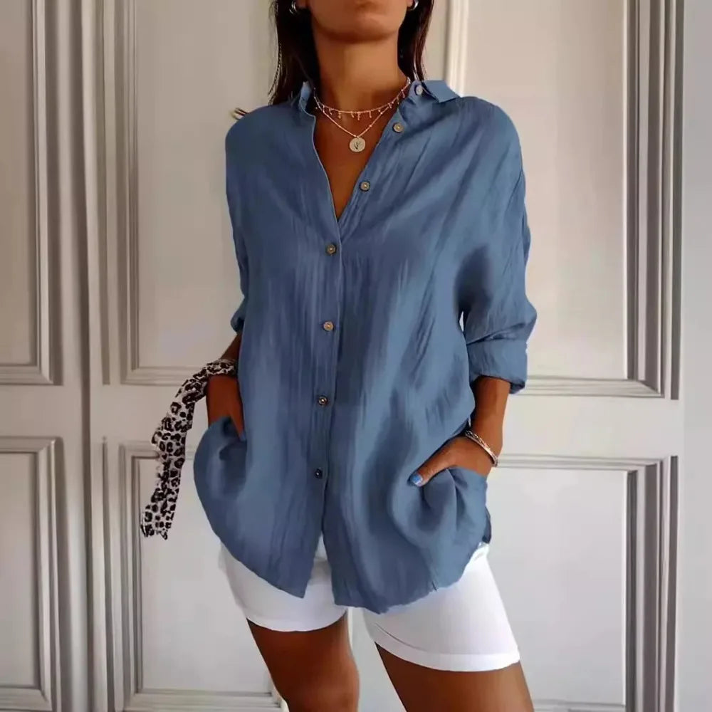 Pleated Style Button Shirt