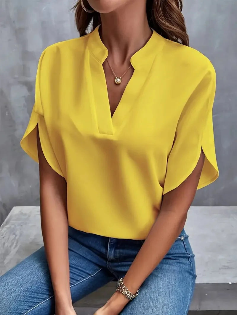 V-Neck Layered Blouse