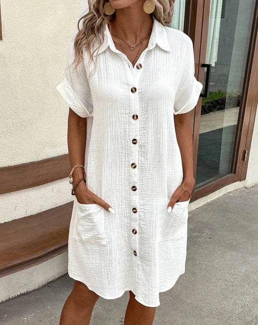 Loose Short-Sleeves Dress