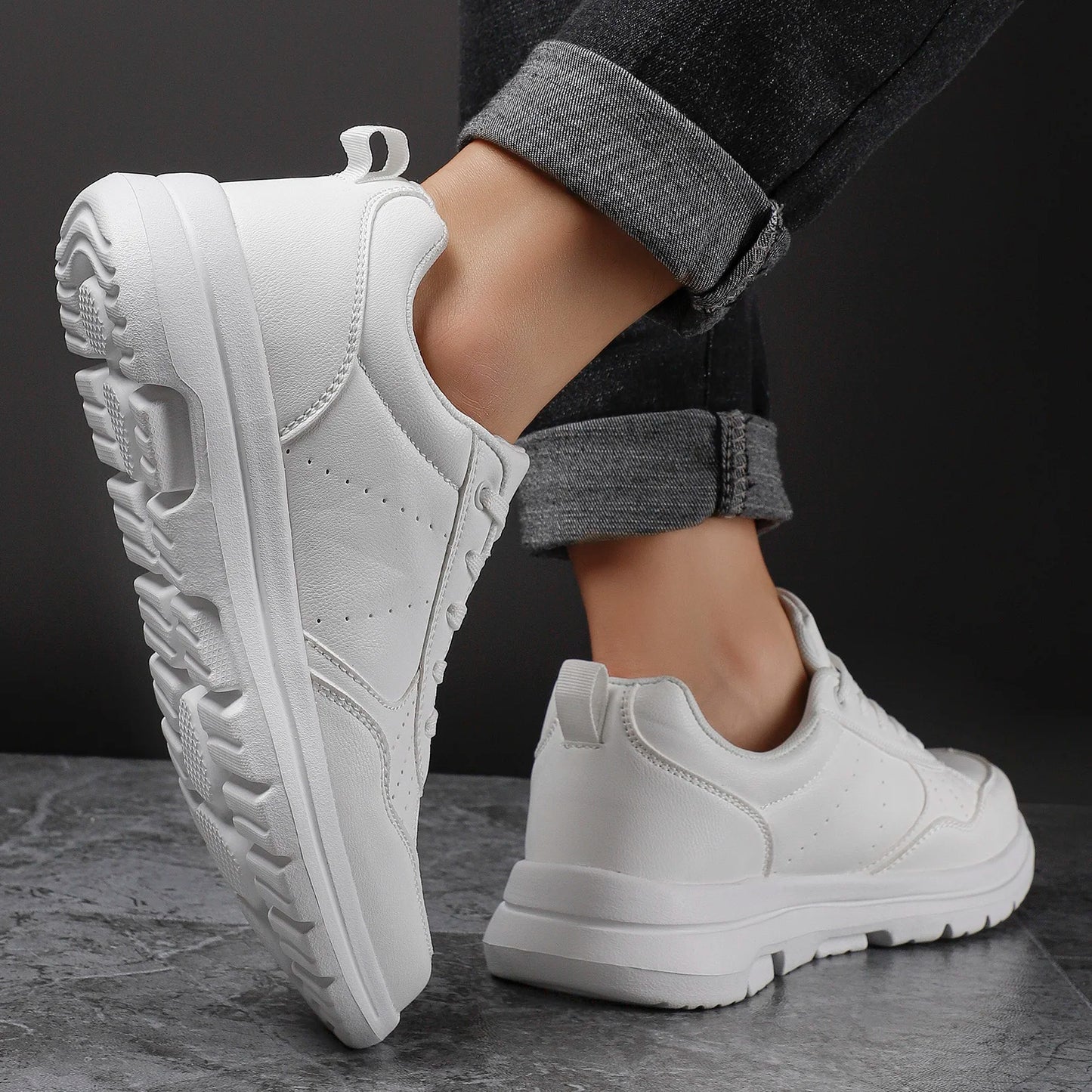 Trendy Leather Sneakers