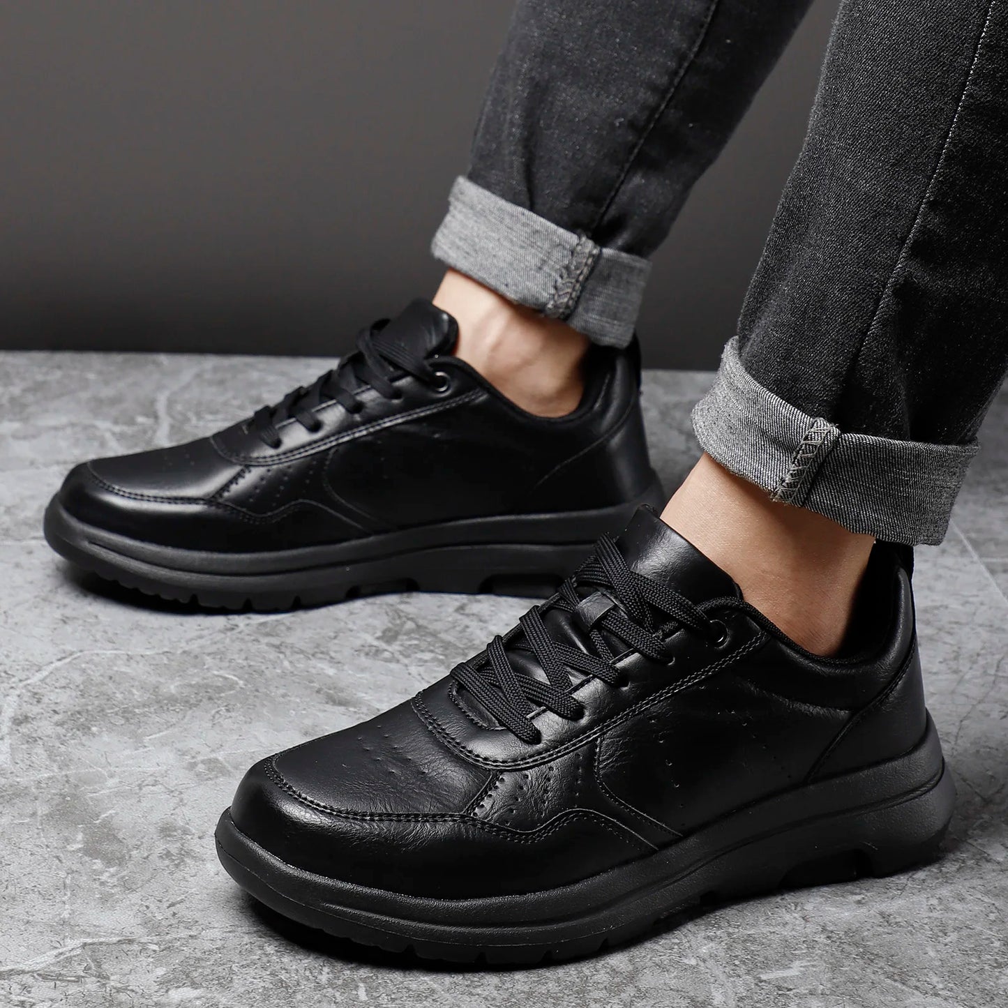 Trendy Leather Sneakers