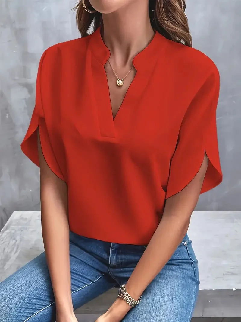 V-Neck Layered Blouse