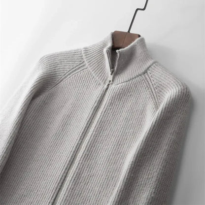 Cashmere Zip-Up Cardigan