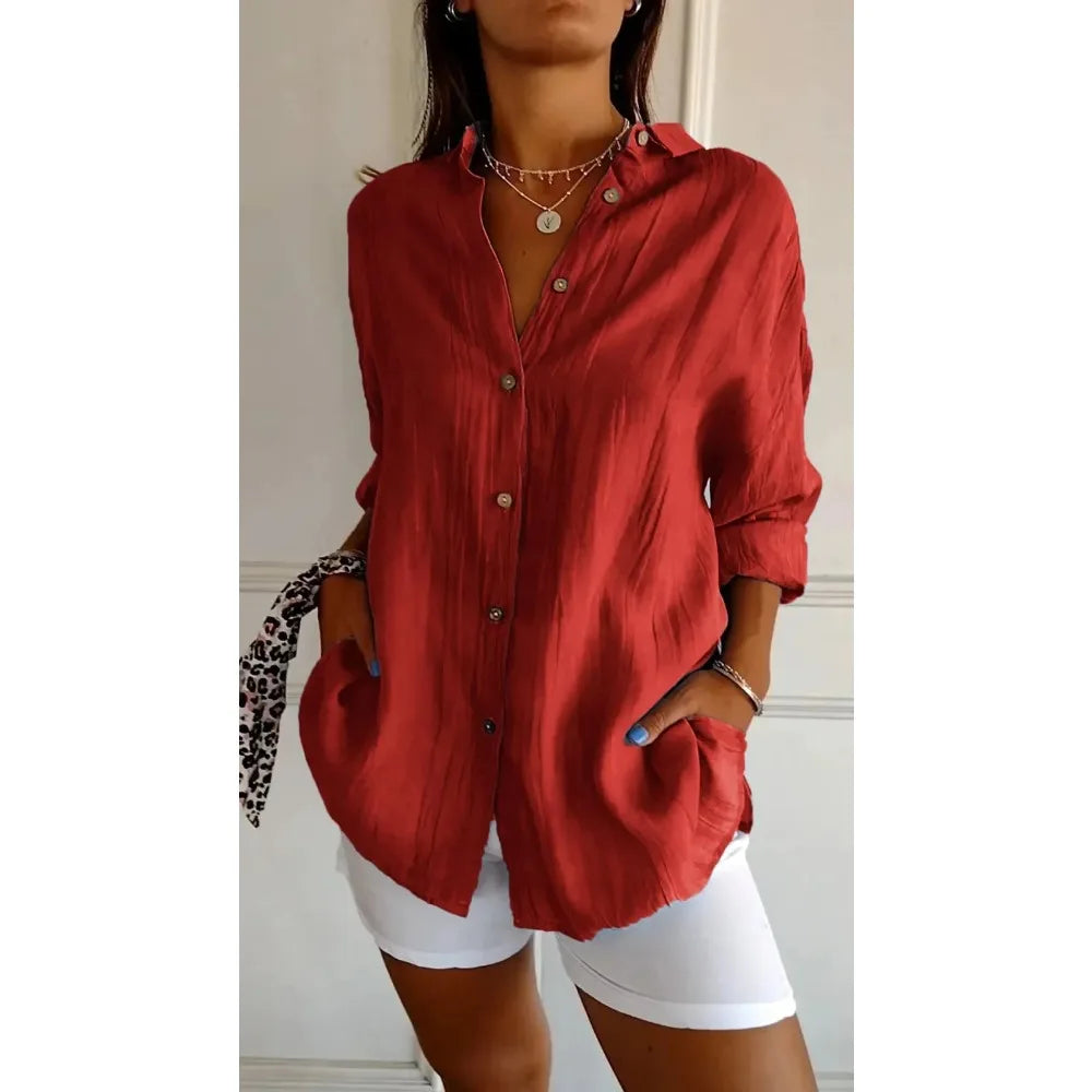 Pleated Style Button Shirt